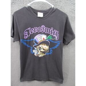 AEROSMITH Steven Tyler Men's Small 2009 Rag Doll T-shirt Skull Royal Flush Shirt